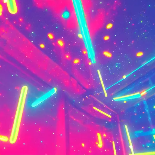 Prompt: Neon Ooze aesthetic, Liminal space in outer space