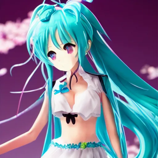 Prompt: miku from visual novel game everlasting summer