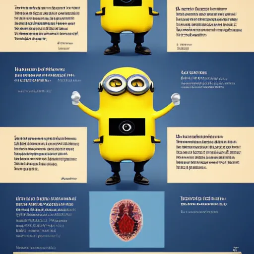Prompt: A detailed biological anatomy of a minion.