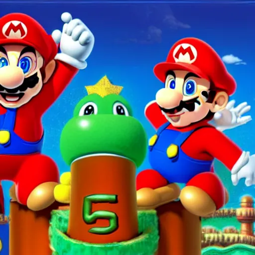 Image similar to supermario, mario wearing a red hat, and blue overalls as durga hindu god with many arms sprawled out behind,