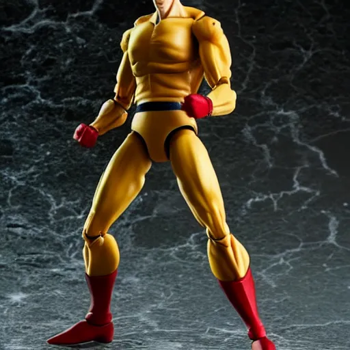 Image similar to saitama action figure. realistic. photo. photorealistic. detailed. high quality. high resolution. lossless quality. lossless. 8 k. hdr. 4 k. 8 k resolution. 1 6 k resolution