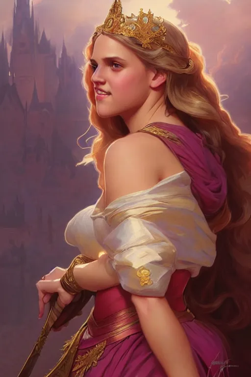 Prompt: mia malkova as a princess, fantasy, intricate, elegant, highly detailed, digital painting, artstation, concept art, matte, sharp focus, illustration, art by artgerm and greg rutkowski and alphonse mucha