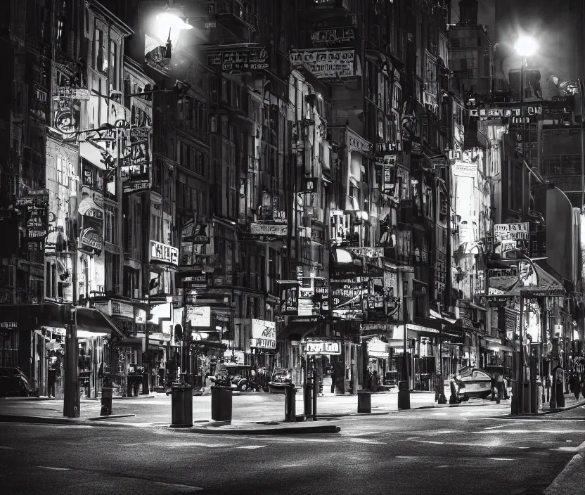 Image similar to street corner city, noir scene, highly detailed, cinematic