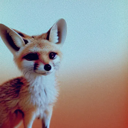 Prompt: kodak ultramax 4 0 0 photograph of a fennec fox in disco club, grain, faded effect, vintage aesthetic, vaporwave colors