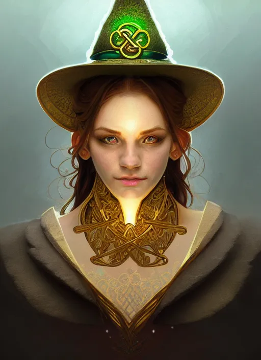 Image similar to symmetry portrait of leprechaun, intricate, elegant, highly detailed, digital painting, artstation, concept art, smooth, sharp focus, illustration, art by artgerm and greg rutkowski and alphonse mucha, 8 k