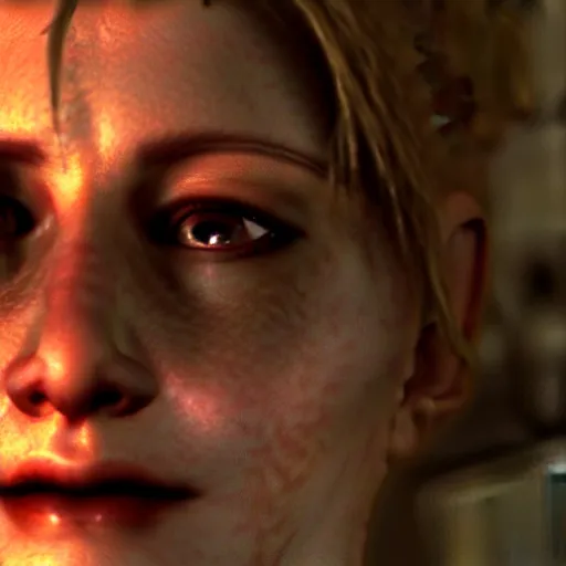 Image similar to close up portrait of heather mason in silent hill 3, 8 k, realistic,