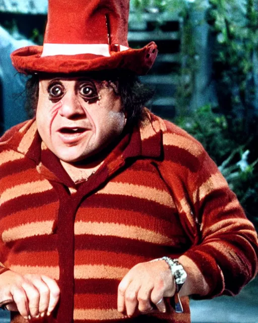 Image similar to danny devito as freddy kruger in nightmare on elm st