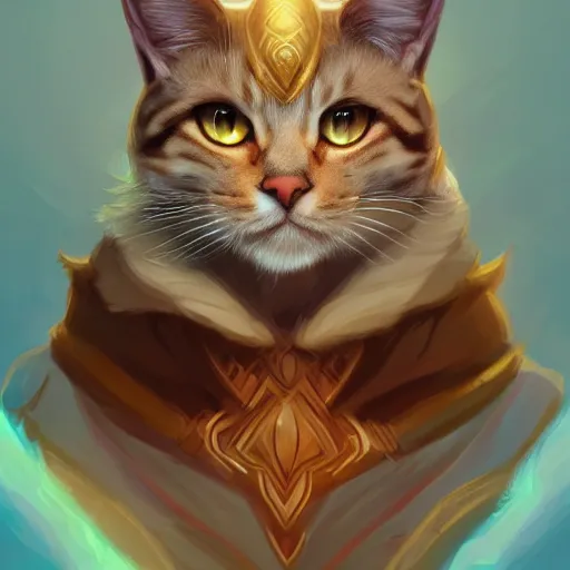 Prompt: portrait of a god cat, digital art, ross tran, artstation, 4 k, 8 k, high detailed