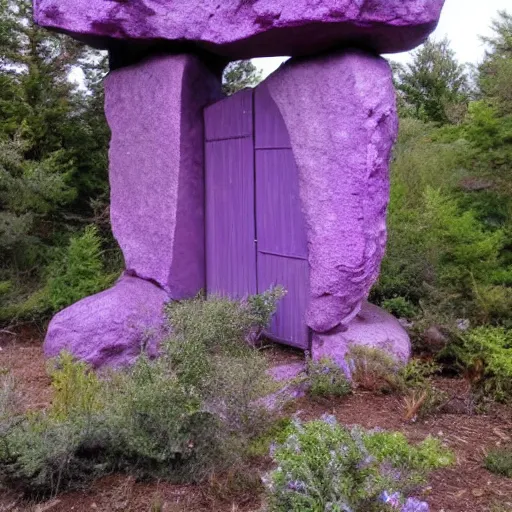 Prompt: a purple rock portal, craigslist photo