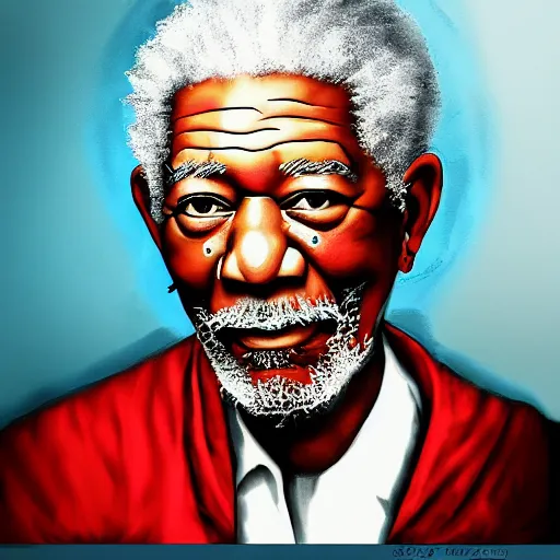 Prompt: final fantasy style portrait of Morgan Freeman