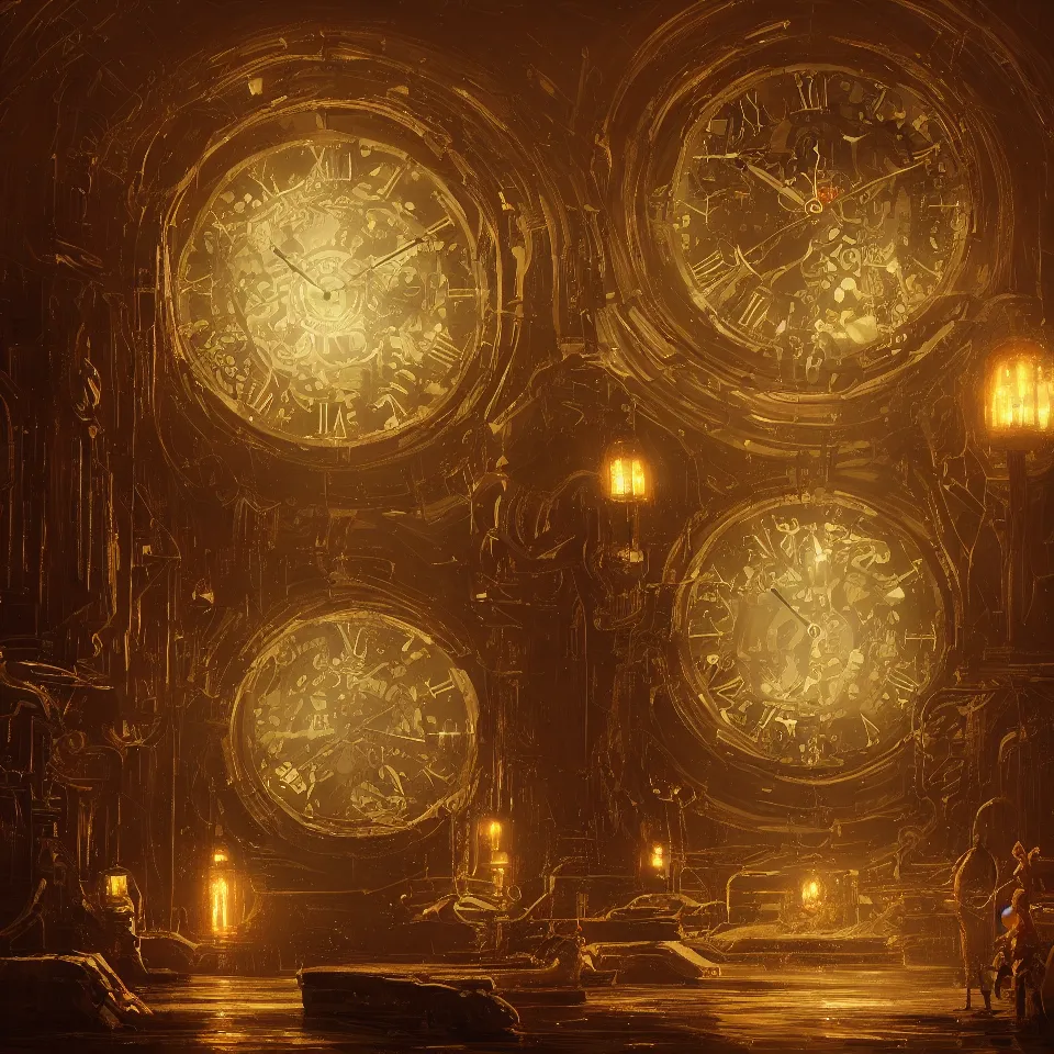 Image similar to the last clock on earth, the end of the time, intricate, elegant, glowing lights, highly detailed, digital painting, artstation, concept art, smooth, sharp focus, illustration, greg rutkowski, 8 k, very high resolution, processing, extremely hyperdetailed