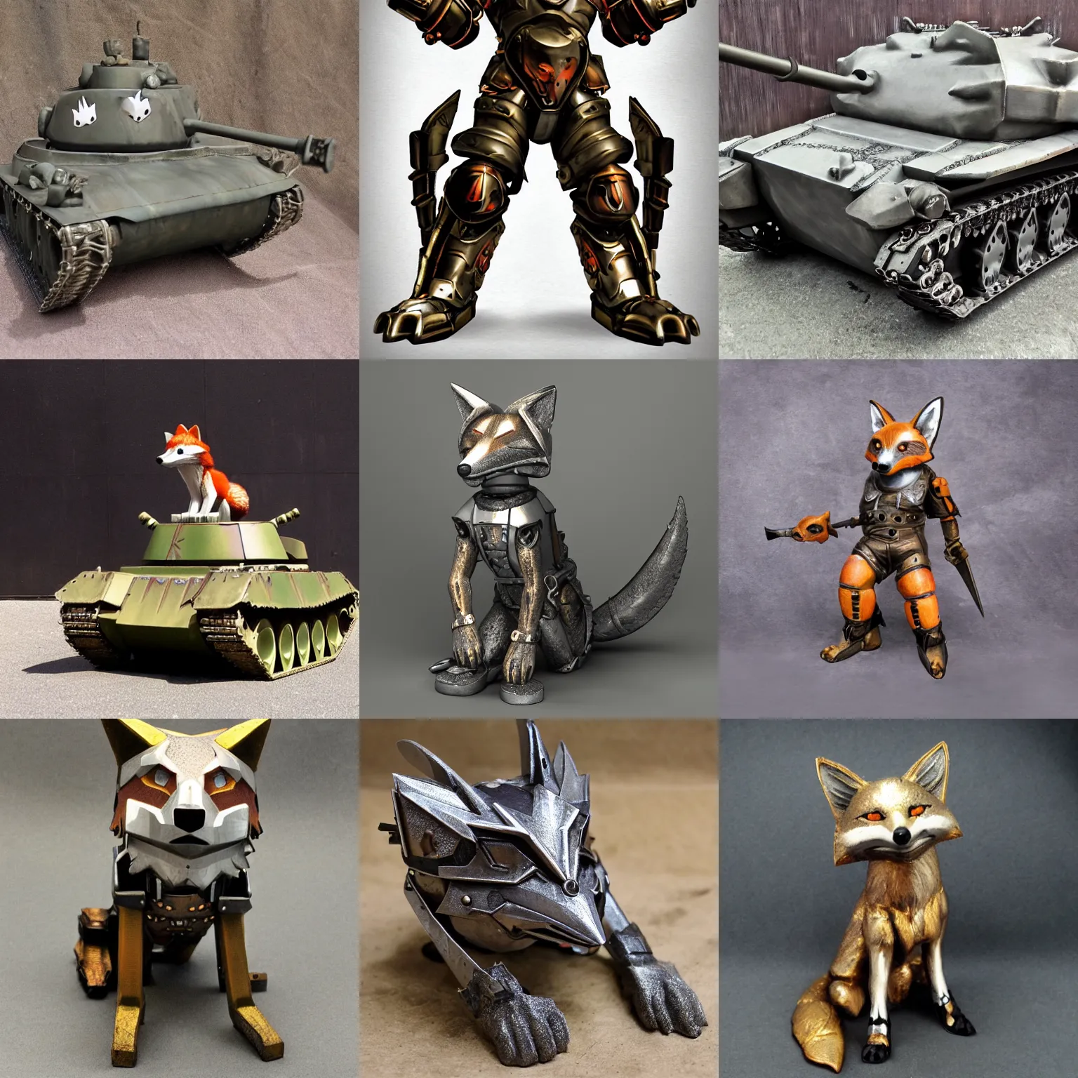 Prompt: metal fox as tank