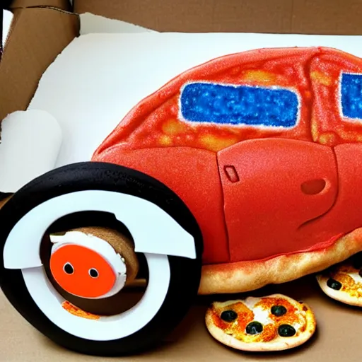 Prompt: car made of pizza, photo, detailed, 4k