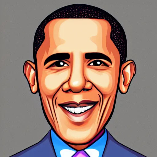 Image similar to obama in the style of goanimate