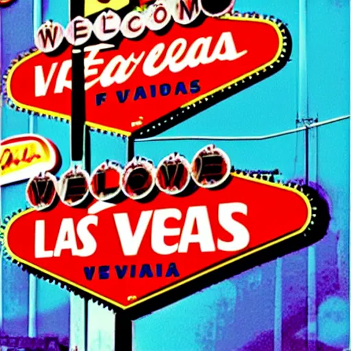 Image similar to a screen print of a photo of las vegas in style of andy warhol