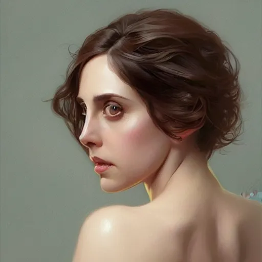 Image similar to beautiful natural Alison Brie, intricate, elegant, highly detailed, digital painting, artstation, concept art, smooth, sharp focus, illustration, art by artgerm and greg rutkowski and alphonse mucha and loish and WLOP