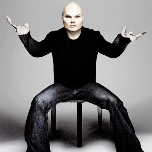 Image similar to Billy Corgan, growing hair