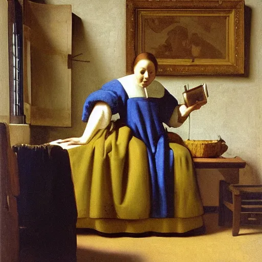 Image similar to cannavacciuolo painted by vermeer