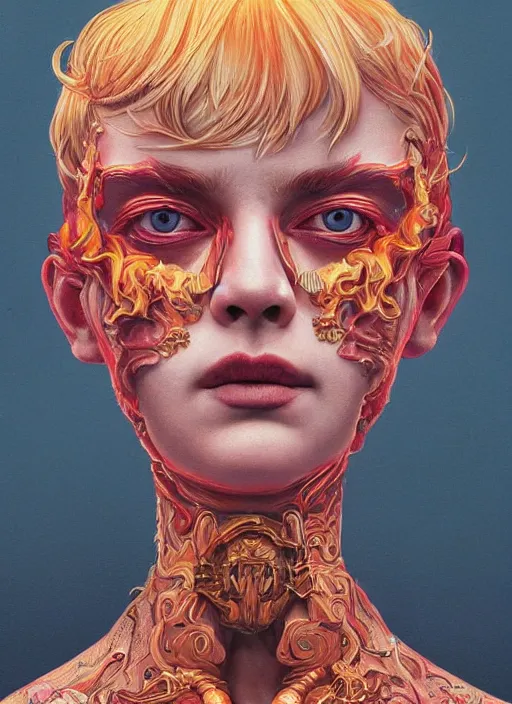 Prompt: portrait made of fire :: by Martine Johanna and Simon Stålenhag and Chie Yoshii and wlop and Guillermo del toro :: ornate, dynamic, particulate, rich colors, elegant, centered, artstation, smooth, sharp focus, octane render, 3d