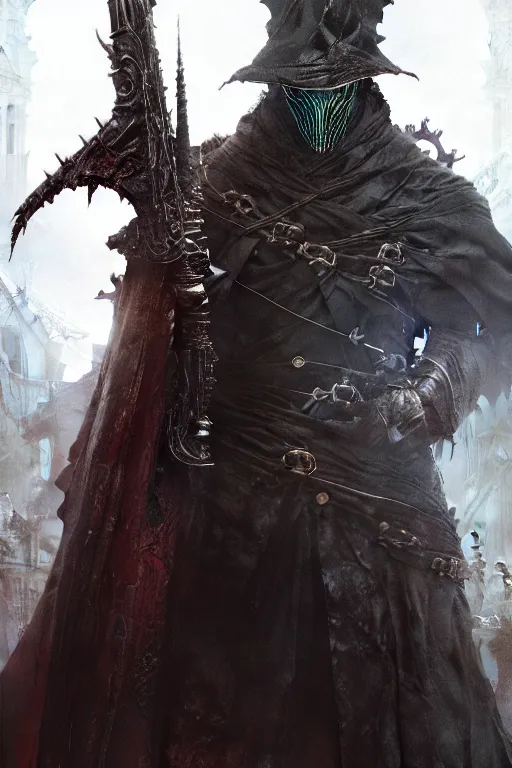 Prompt: bloodborne portrait dnd, painting by gaston bussiere, craig mullins, greg rutkowski, yoji shinkawa