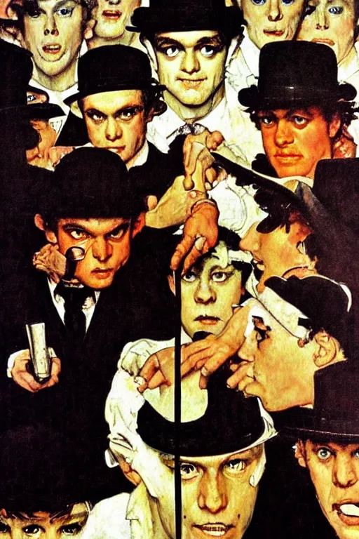 Prompt: a clockwork orange painted by Norman Rockwell