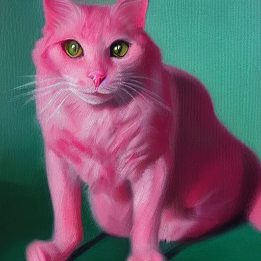 Image similar to pink cat, oil Painting, ultradetailed, artstation