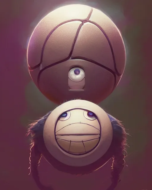 Prompt: highly detailed vfx portrait of a character of a basketball ball monster stephen bliss, chalk, unrealengine, greg rutkowski, loish, rhads, beeple, makoto shinkai and lois van baarle, ilya kuvshinov, rossdraws, tom bagshaw,