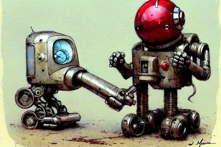 Prompt: adventurer ( ( ( ( ( 1 9 5 0 s retro future robot android mouse excavating machine. muted colors. ) ) ) ) ) by jean baptiste monge!!!!!!!!!!!!!!!!!!!!!!!!! chrome red