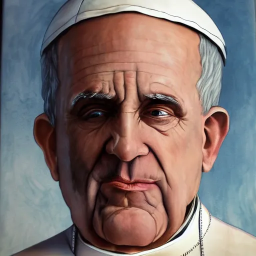 Prompt: pope thanos, portrait photo, realistic, highly detailed