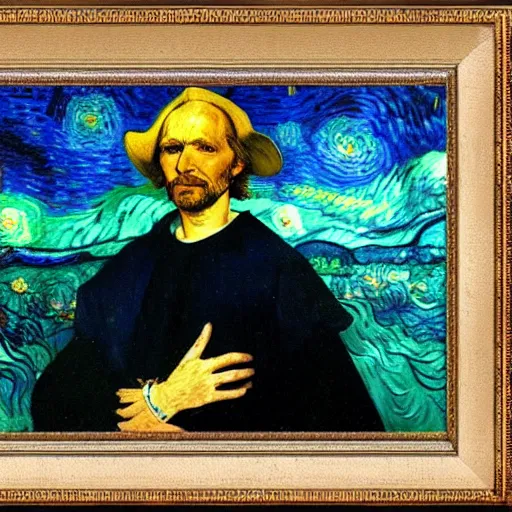 Image similar to christopher columbus portrait!!! painted by ( ( ( van gogh ) ) ), 4 k, 8 k