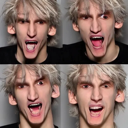 Image similar to really ugly xqc, big nose, crookedd teeth