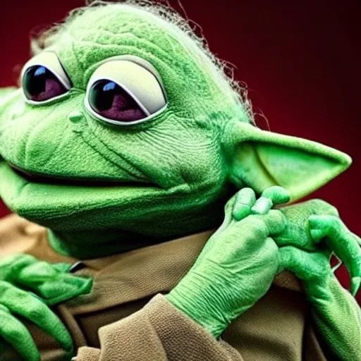 Prompt: photo of hybrid of kermit the frog and yoda