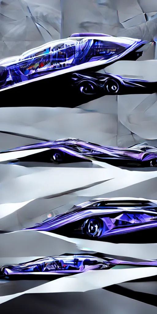 Image similar to sci-fi car: zaha hadid : wall structure : logotype : and car on : the coronation of napoleon : and : digital billboard : in the middle : artwork in style of : Ruan Jia : Sheng Lam :