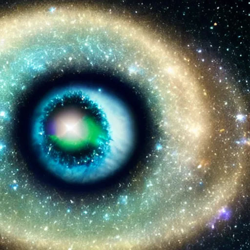 Prompt: A galaxy in the shape of an eye