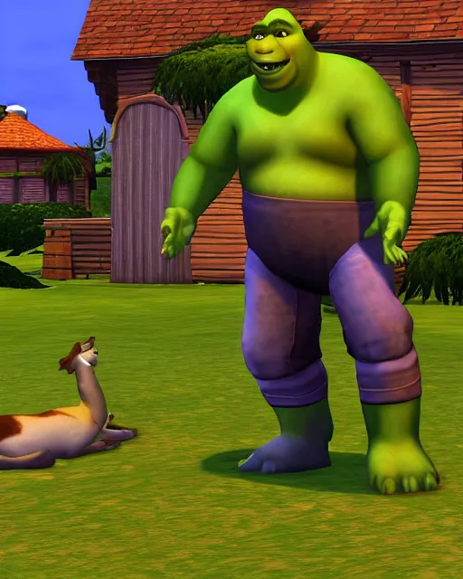 Image similar to shrek in the sims 3 has a problem