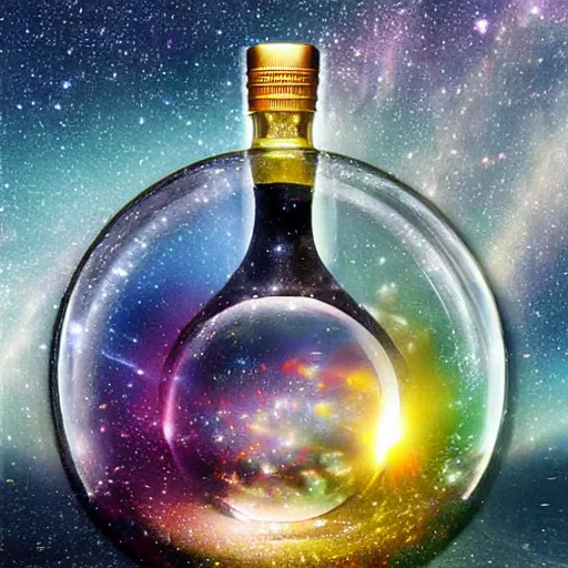 Prompt: the universe in a bottle