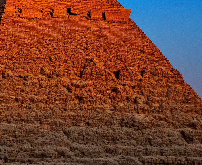 Image similar to 4 k hd, high detail photograph of egyptian pyramids at sunset, shot with sigma f / 4. 2, 2 5 0 mm sharp lens, wide shot, consistent, volumetric lighting, high level texture render