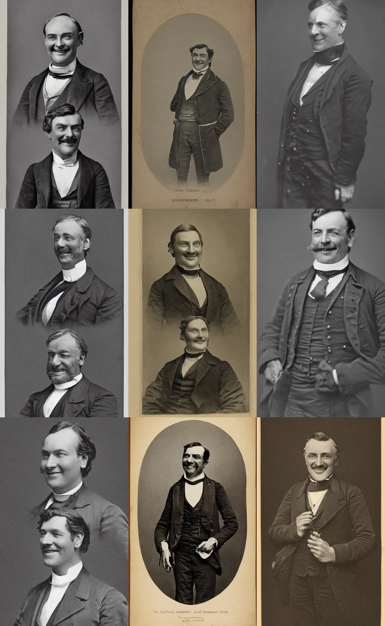 Prompt: portrait of a happy victorian politician, smiling, male, victorian, detailed face, highly detailed, cinematic lighting, photograph by elliott & fry