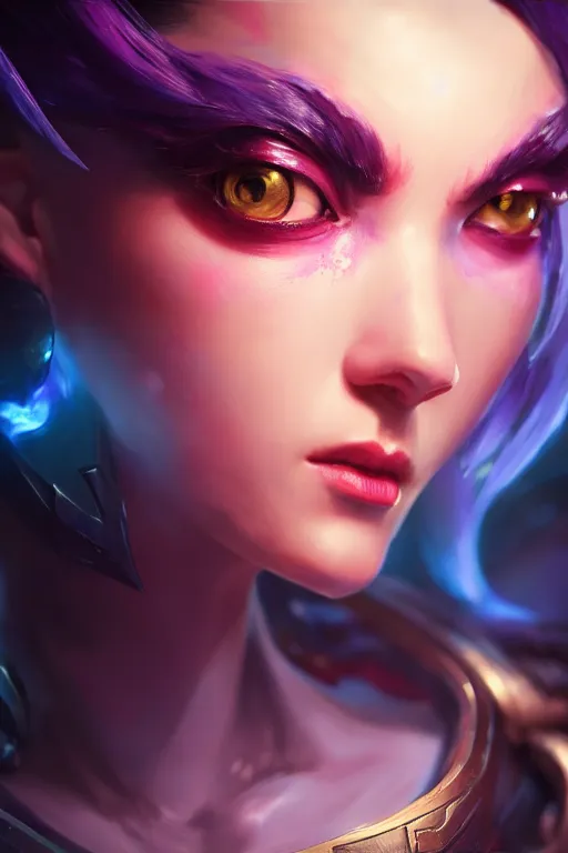 Image similar to ultra detailed face portrait of vi from league of legends from tv series arcane from netflix, extremely detailed digital painting, in the style of fenghua zhong and ruan jia and jeremy lipking and peter mohrbacher, mystical colors, rim light, beautiful lighting, 8 k, stunning scene, raytracing, octane, trending on artstation