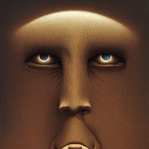 Image similar to sad faces on walls by zdzisław beksiński