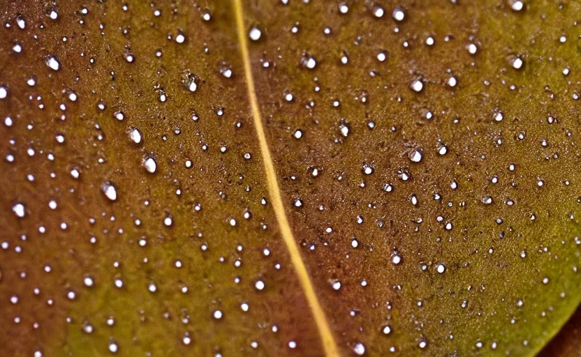 Image similar to zoom in of a tree leaf, highly detailed, water drops