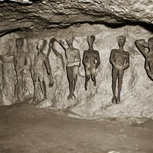 Image similar to Subterranean eyeless people, no-eyed girl, cave photograph