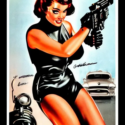 Image similar to Terminator pin-up poster 1953
