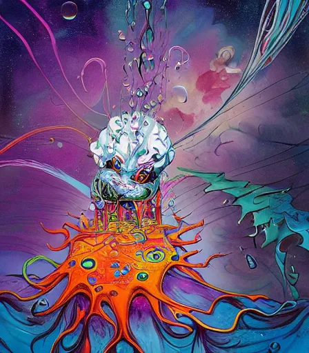 Prompt: Cosmic mess by Alex Pardee and Nekro and Petros Afshar, and James McDermott,unstirred paint, vivid color, cgsociety 4K