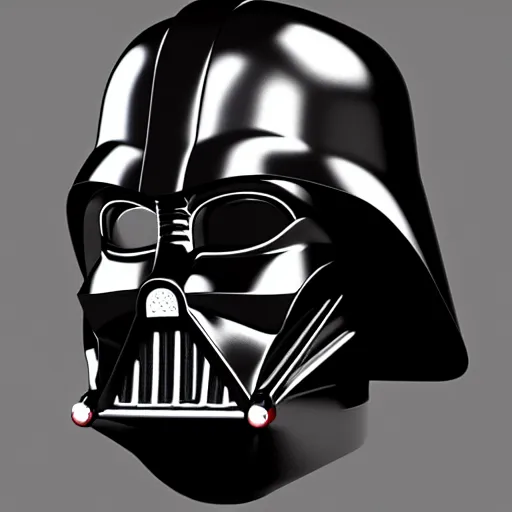 Image similar to darth vader glossy metal mask modeled and rendered using 3 ds max, hdr light studio and v - ray