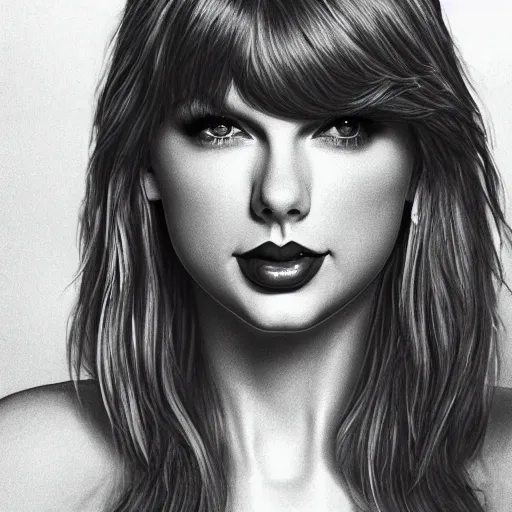 Image similar to taylor swift portrait, symmetrical features, perfect,