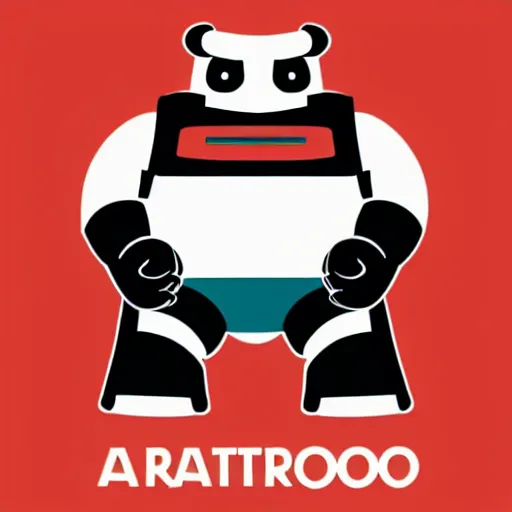 Image similar to vector logo of a fat robot with the letter a