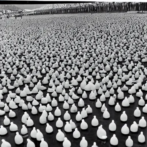 Image similar to a thousand burning rubber ducks, 1964 photo