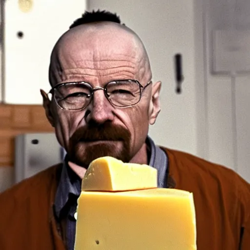 Image similar to Walter White eating cheese, 8k, HD