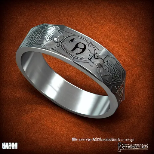 Prompt: the ring from lord if the rings with an imprinted ruler, cm scale imprinted on the inside of the ring, highly detailed, 8 k, trending on artstation, mystic, rpg artwork